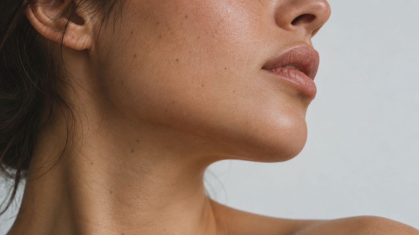 Gepflegte, glatte Haut an Wangen, Kinn und Hals – RedTouch PRO Hautverjüngung bei Evelina Aesthetic Concept Kö